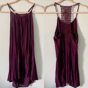 Forever 21 Purple Halter Lace Back Dress